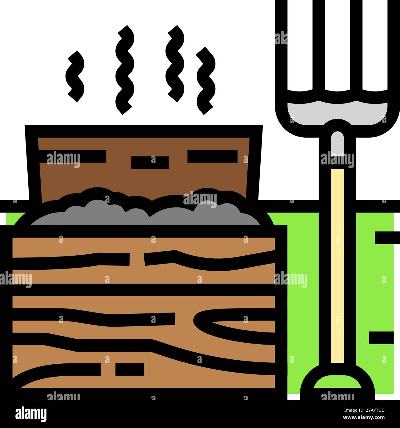 illustration vectorielle d'icône de couleur d'entretien de jardin de compostage Illustration de Vecteur