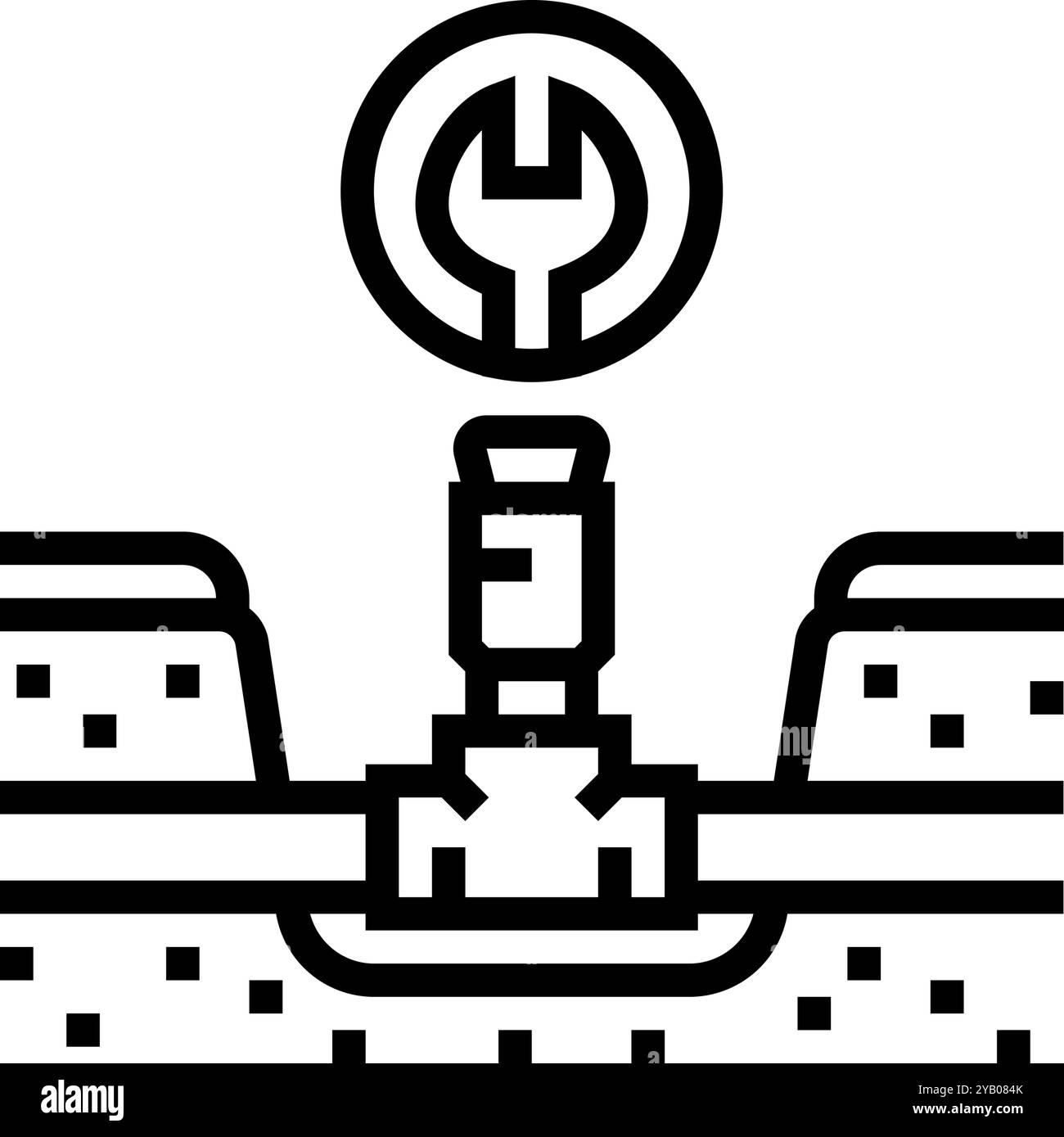 illustration vectorielle d'icône de ligne d'entretien de jardin de réparation de système d'arrosage Illustration de Vecteur