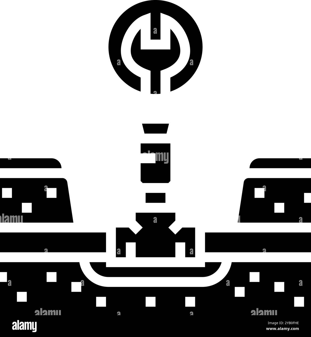 illustration vectorielle d'icône de glyphe d'entretien de jardin de réparation de système d'arrosage Illustration de Vecteur