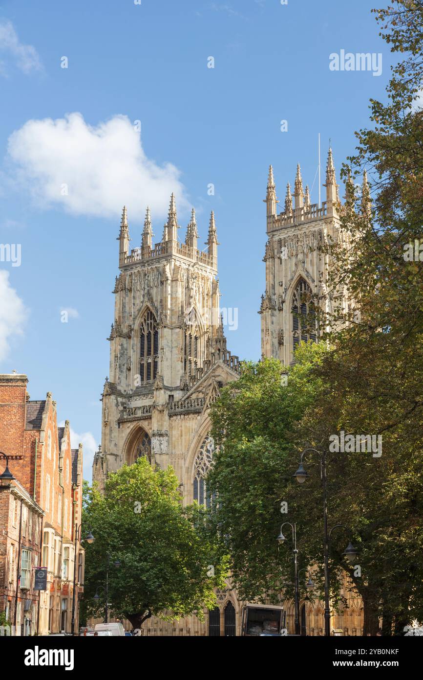 York Minster West End Bell Towers, York, royaume-uni Banque D'Images