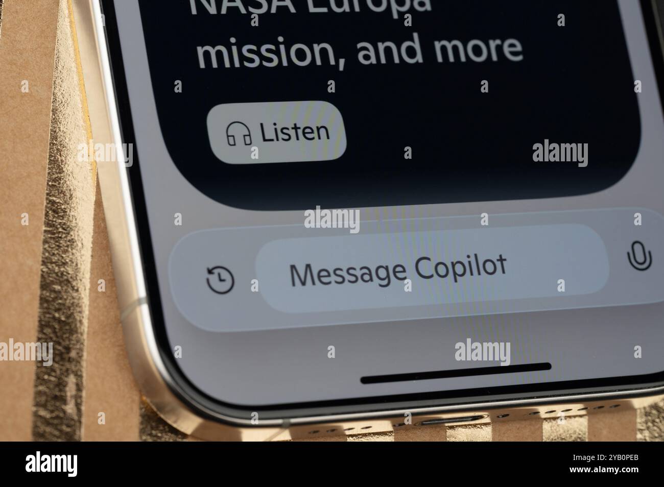New York, États-Unis - 14 octobre 2024 : message au copilote microsoft affiché en vue rapprochée Banque D'Images
