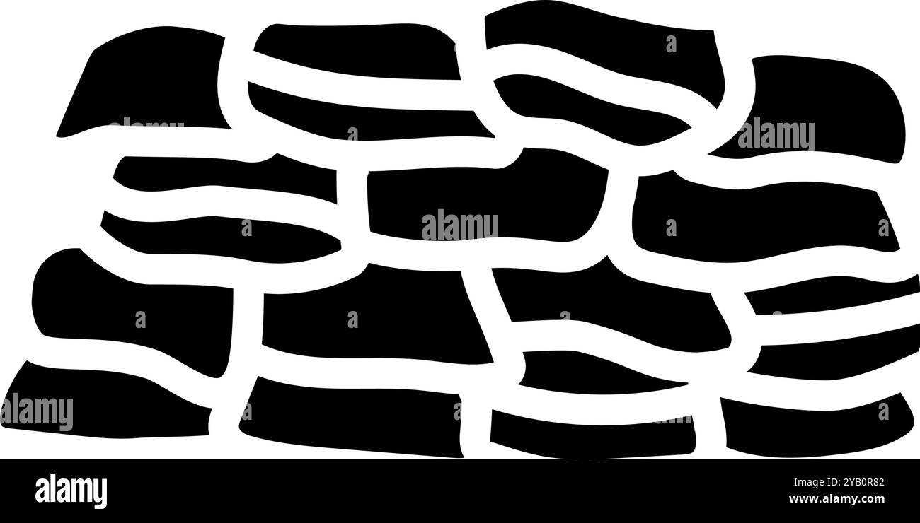 illustration vectorielle d'icône de glyphe de désastre de sacs de sable Illustration de Vecteur