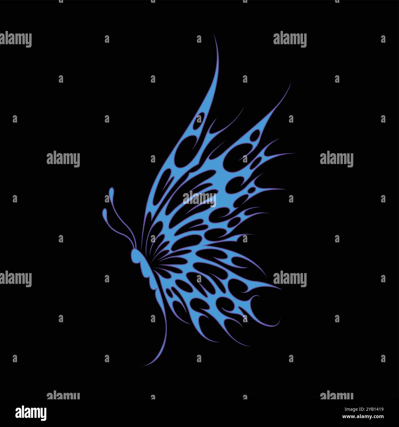 Tatouage néo tribal y2k de style gothique. Design de coeur Cyber sigilism. Illustration vectorielle. Illustration de Vecteur