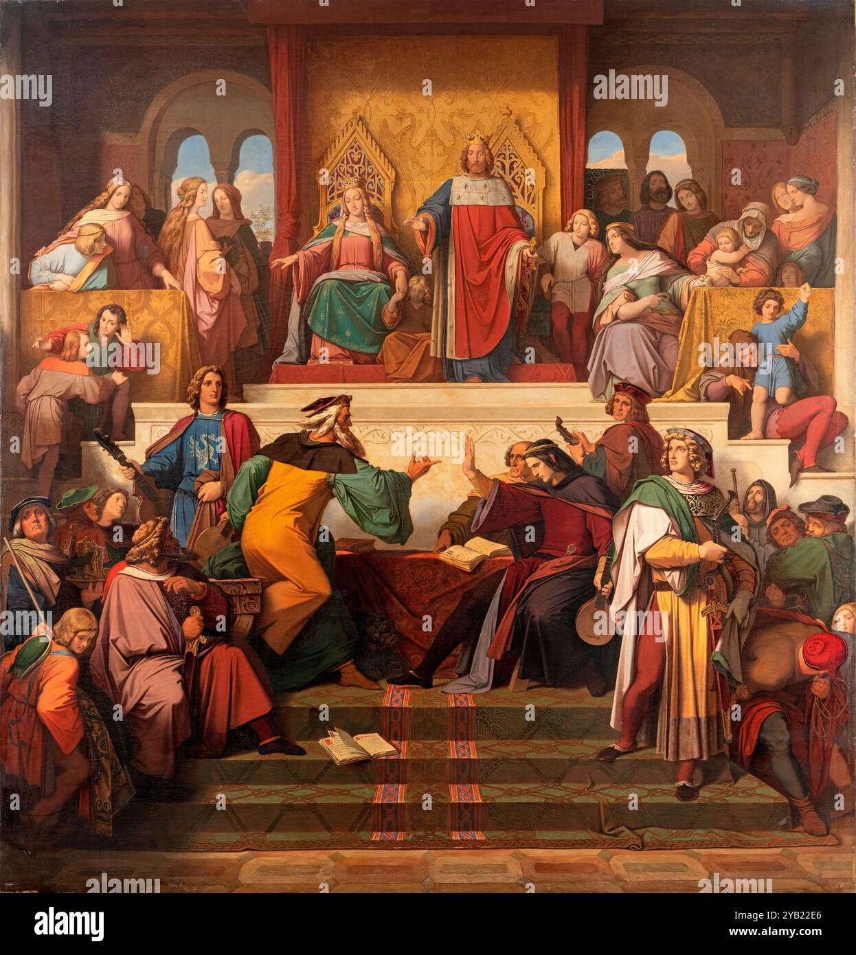 MORITZ VON SCHWIND le concours de la chanson à Wartburg, 1846 Banque D'Images