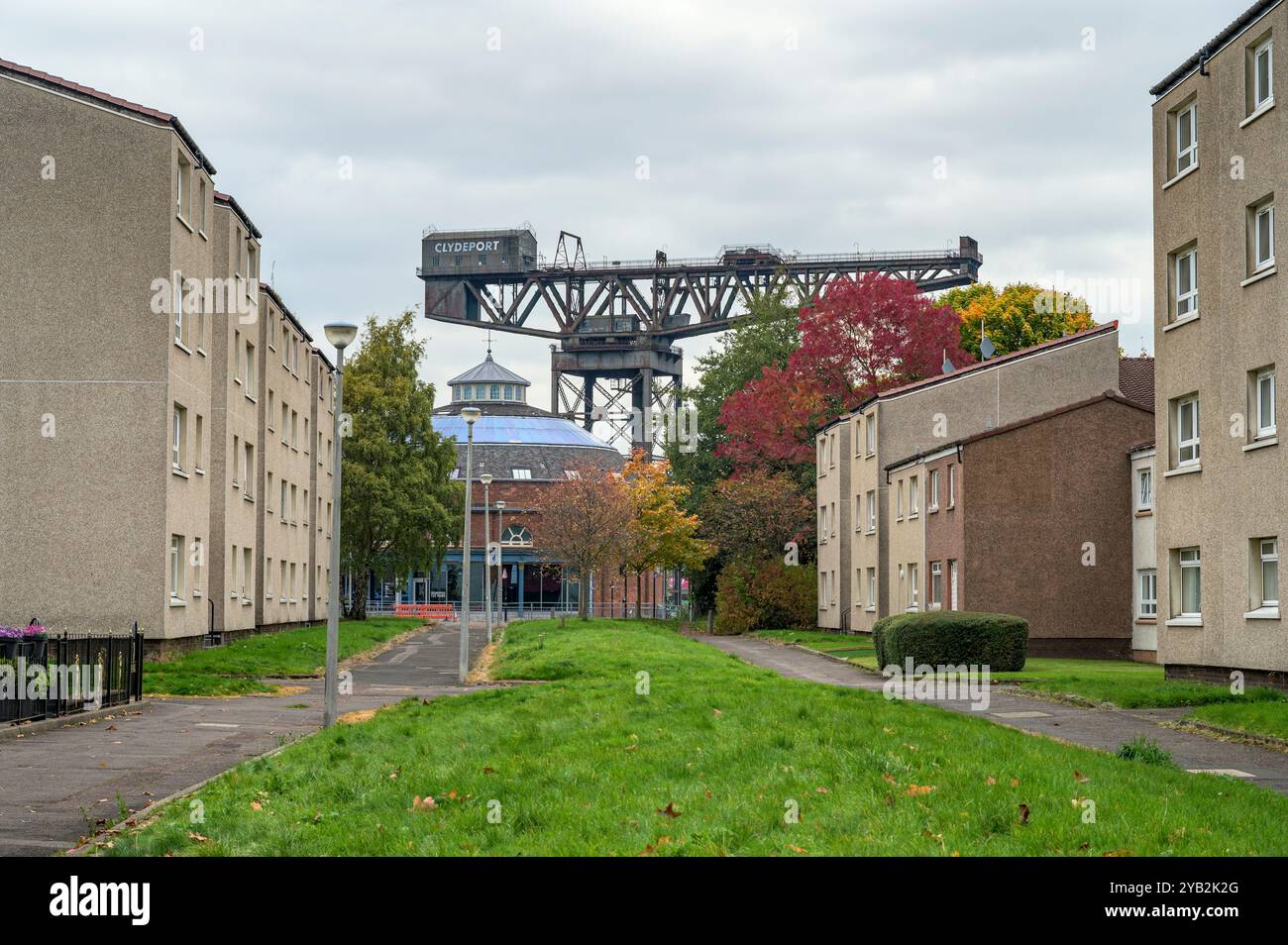 Grue de Finnieston vue de Kinning Park, Glasgow, Écosse, Royaume-Uni, Europe Banque D'Images