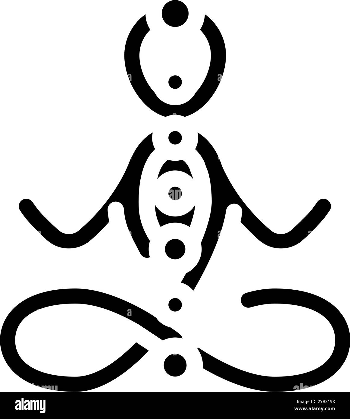 illustration vectorielle d'icône de glyphe chakras ayurveda Illustration de Vecteur