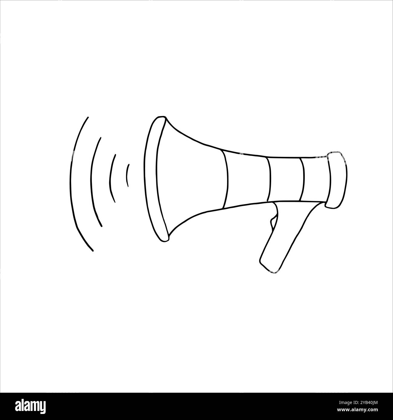 Haut-parleur monochrome avec dessin vectoriel d'ondes sonores peint par des encres noires. Dessin de gravure d'amplificateur de son et de voix. Illustration du modèle d'avertisseur sonore Illustration de Vecteur