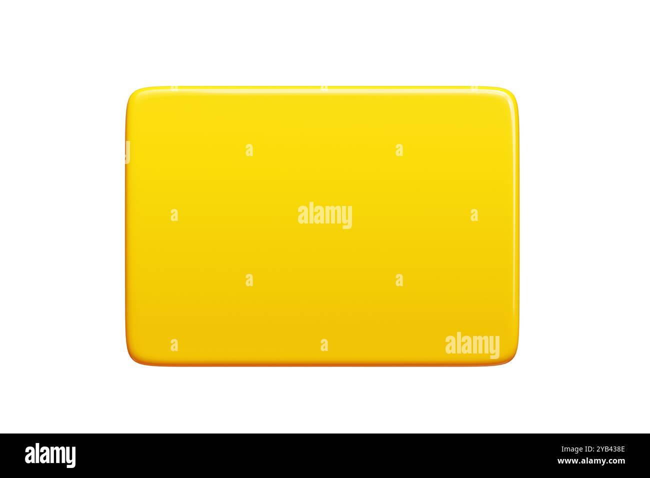 Bannière de texte rectangulaire jaune brillante. illustration de rendu 3d. Banque D'Images