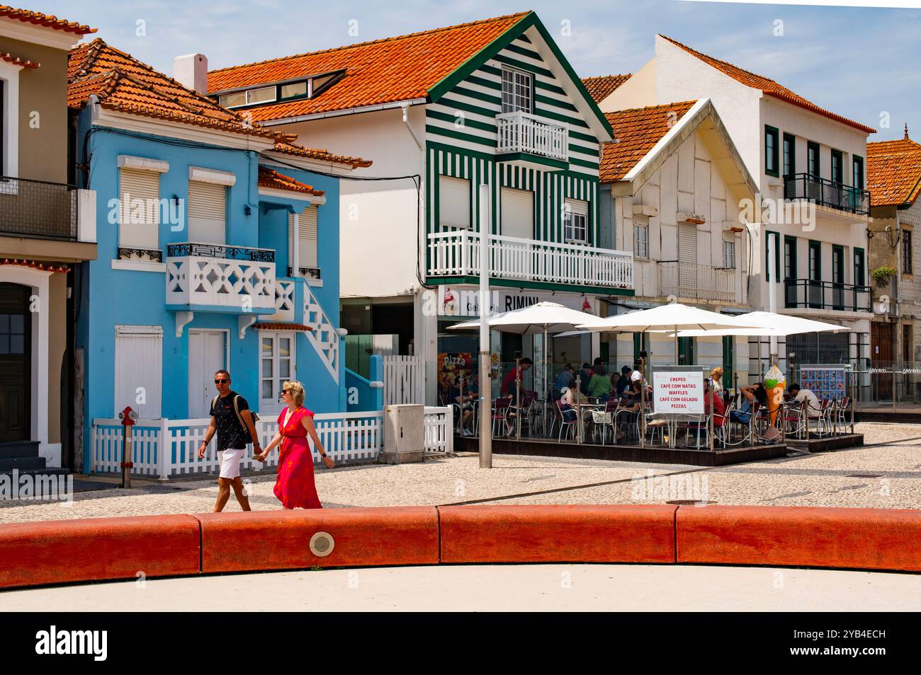 Praia da Costa Nova, Portugal Banque D'Images