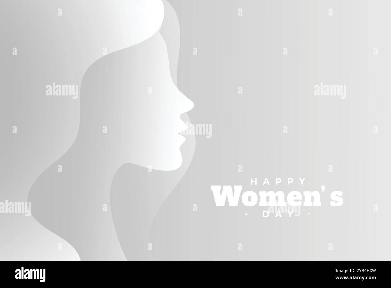 carte de fête minimaliste pour femme avec visage féminin Illustration de Vecteur