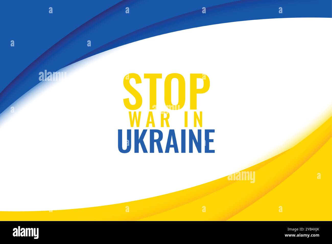 message mettre fin à la guerre en ukraine avec drapeau national Illustration de Vecteur