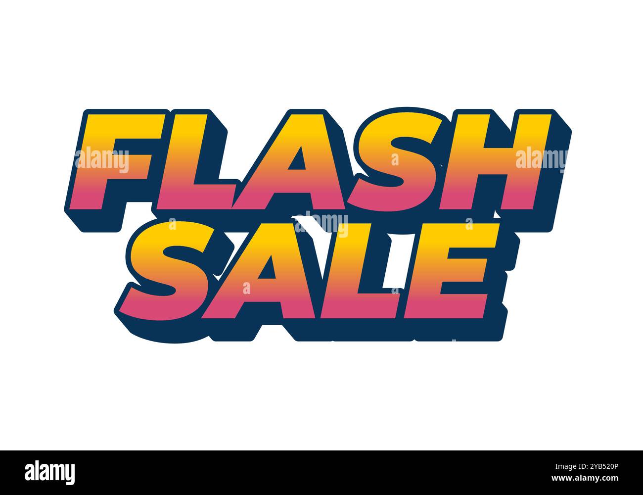 Vente flash. Conception d'effet de texte dans le style 3D avec des couleurs calmes Illustration de Vecteur
