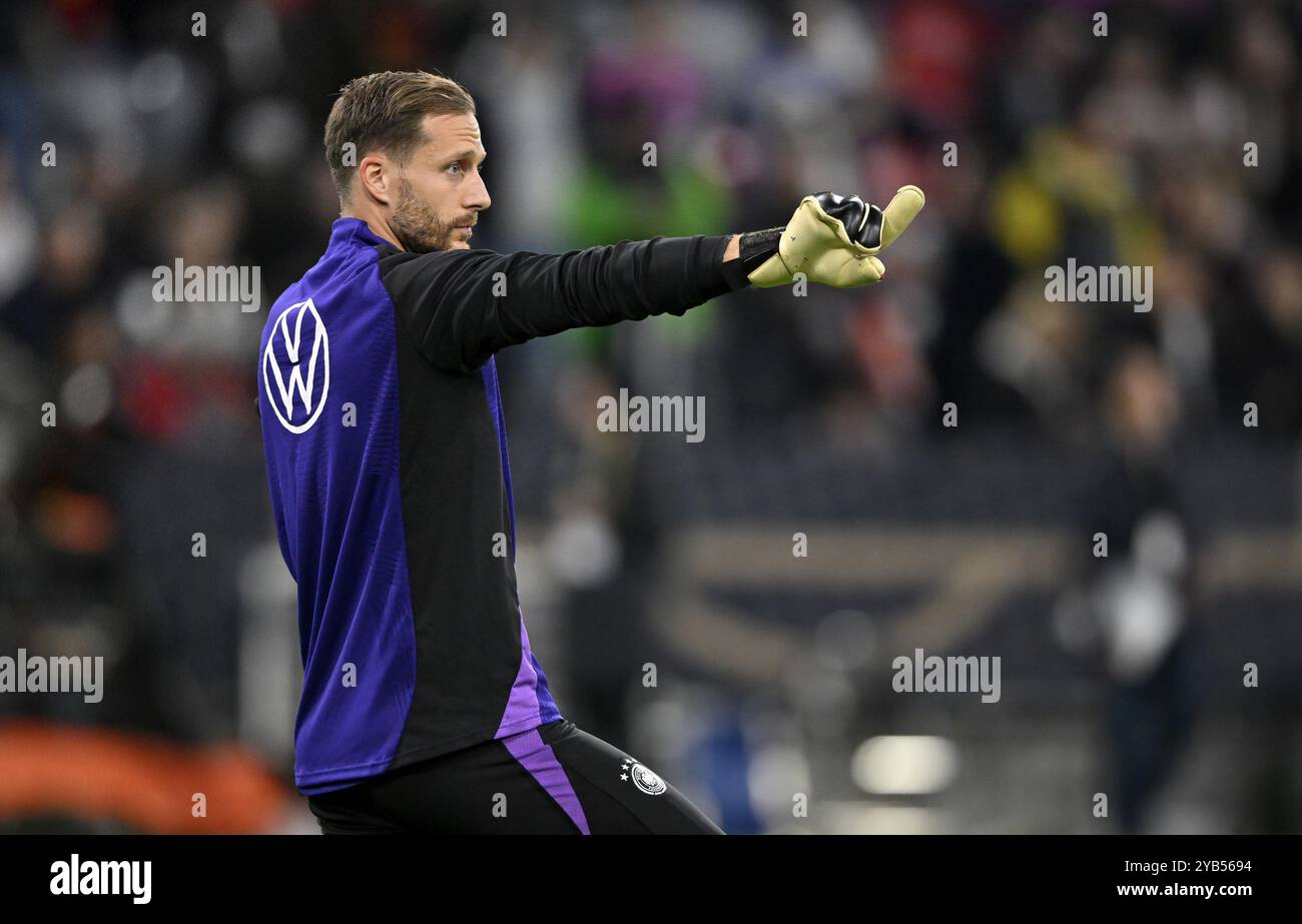 Échauffement, entraînement, gardien Oliver Baumann GER (01) Gesture Gesture UEFA Nations League international match Allemagne vs pays-Bas, Allianz Arena, Banque D'Images