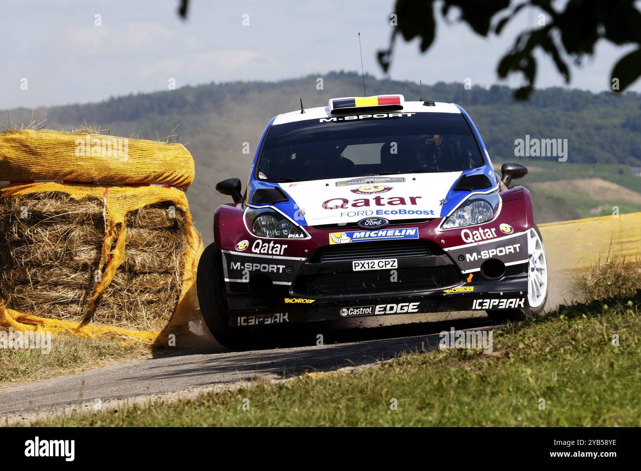 Trèves, Allemagne, le 25 août 2013, après la fin prématurée de Volkswagen Motorsport, Thierry Neuville s'est bien présenté à l'ADAC Rally Deutschland. Mais afte Banque D'Images