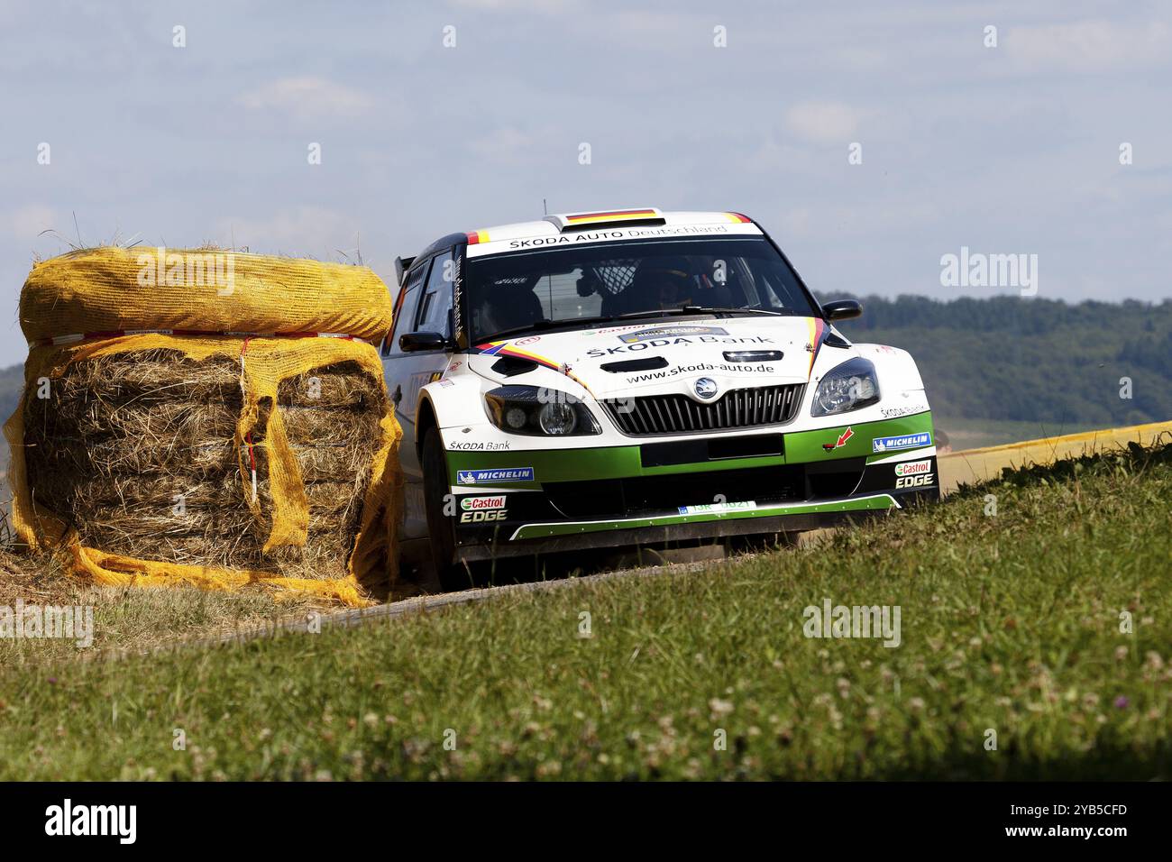 Trèves, Allemagne, 21 août 2013 : le talent prometteur Sepp Wiegand a de nouveau attiré l'attention lors de l'ADAC Rallye Deutschland 2013, en Europe Banque D'Images