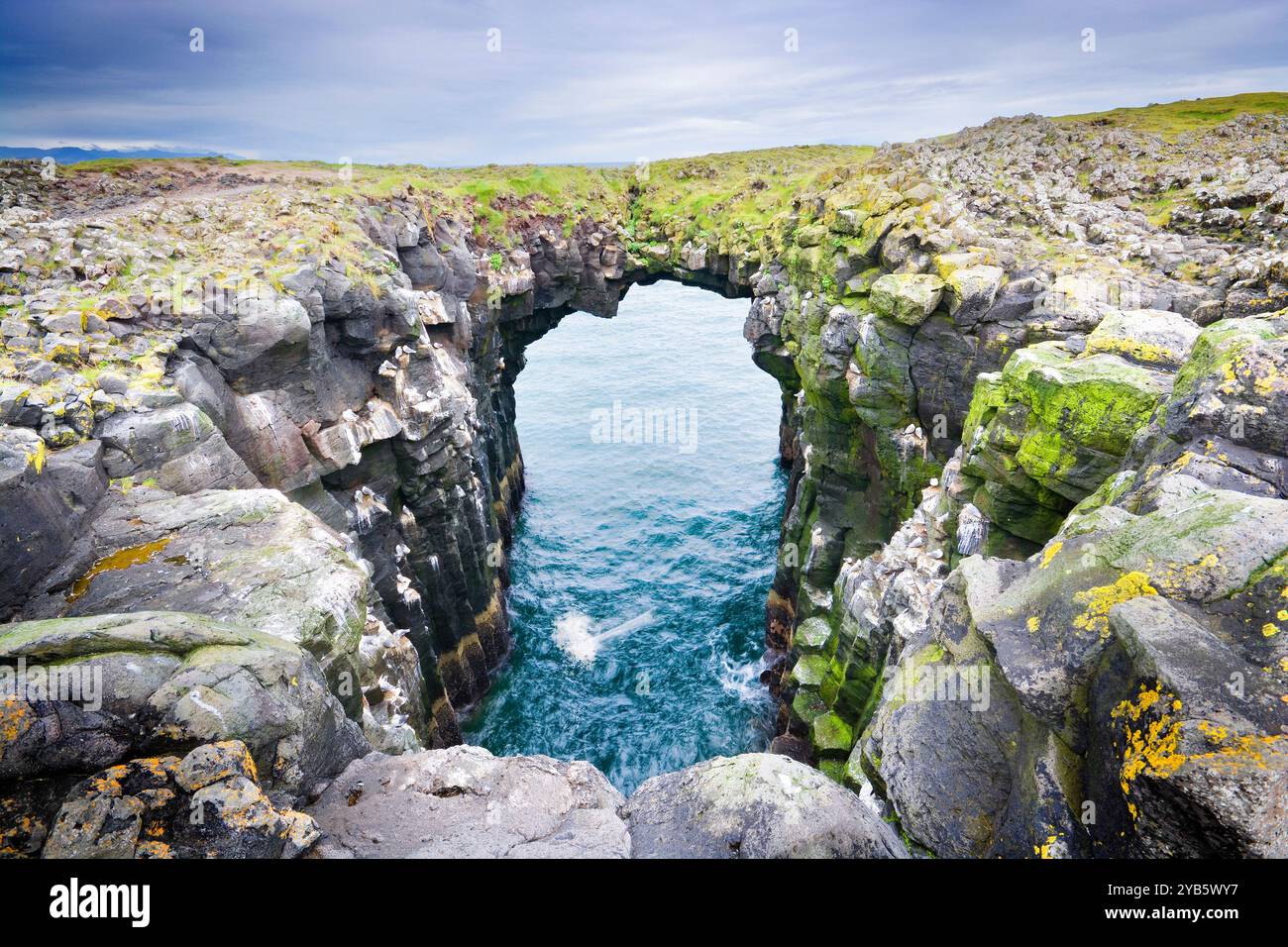 Formations rocheuses près du village d'Arnarstapi, Islande Banque D'Images