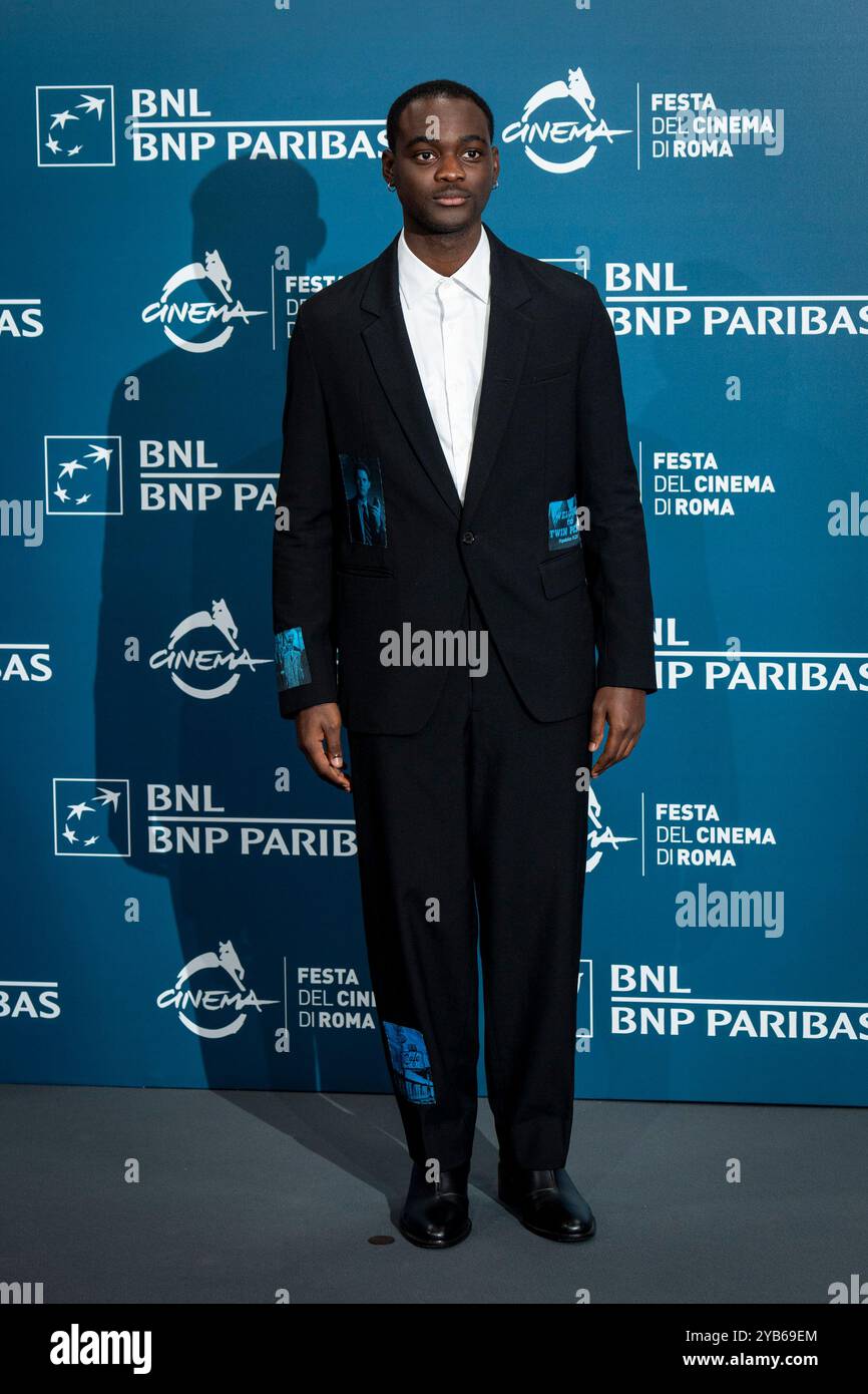 Rome, Italie. 16 octobre 2024. Ethan Herisse pose pour les photographes lors de l'appel photo pour le film 'nickel Boys' lors de la 19ème édition du Rome film Fest. (Photo de Stefano Costantino/SOPA images/Sipa USA) crédit : Sipa USA/Alamy Live News Banque D'Images