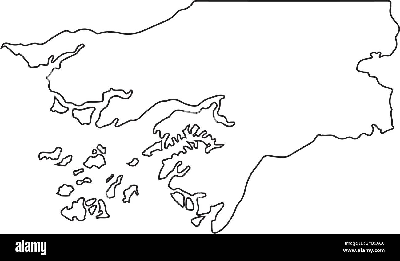 conception d'illustration vectorielle d'icône de carte guinée bissau Illustration de Vecteur