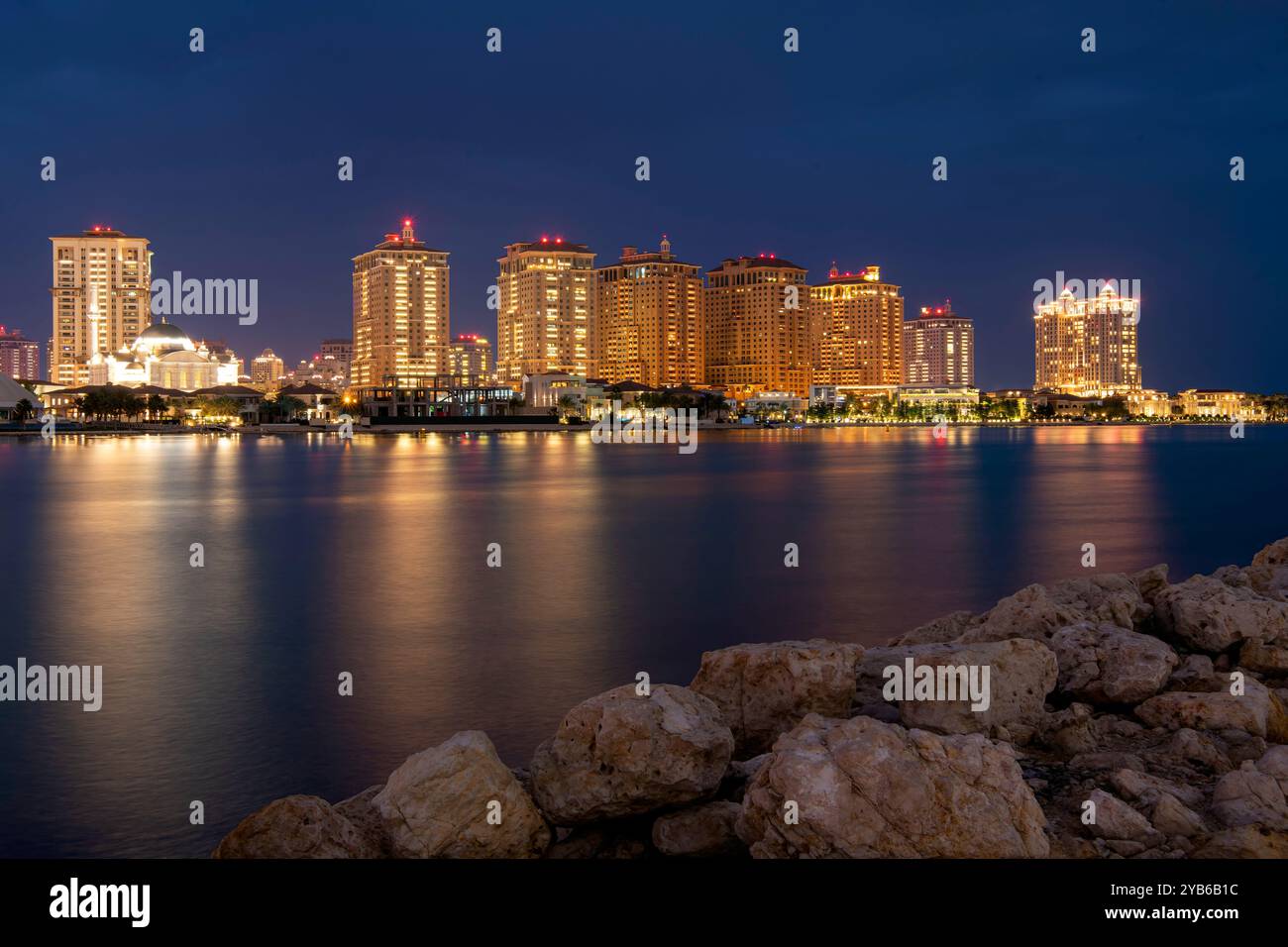 Vue sur Peral Qatar Porto Arabia Banque D'Images