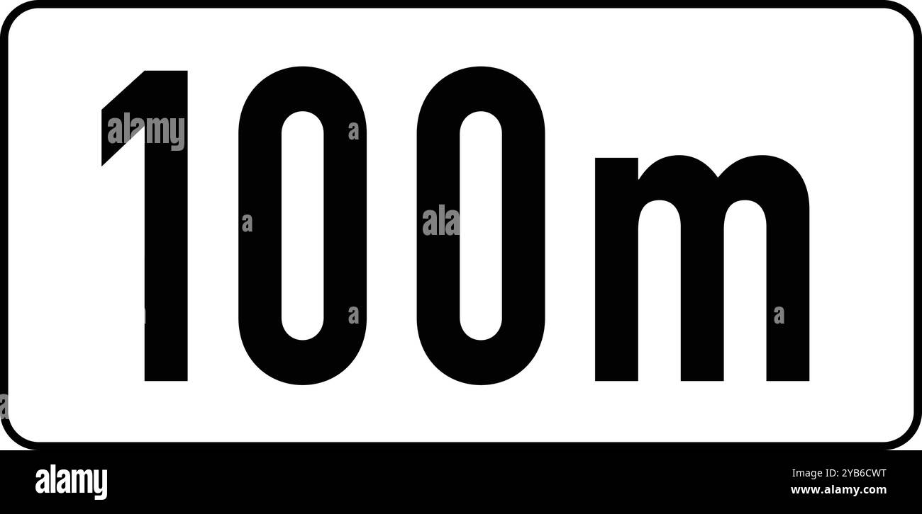 Distance, signalisation auxiliaire supplémentaire, signalisation supplémentaire, signalisation retirée, signalisation routière en Autriche (allemand : Straßenverkehrsordnung) Illustration de Vecteur