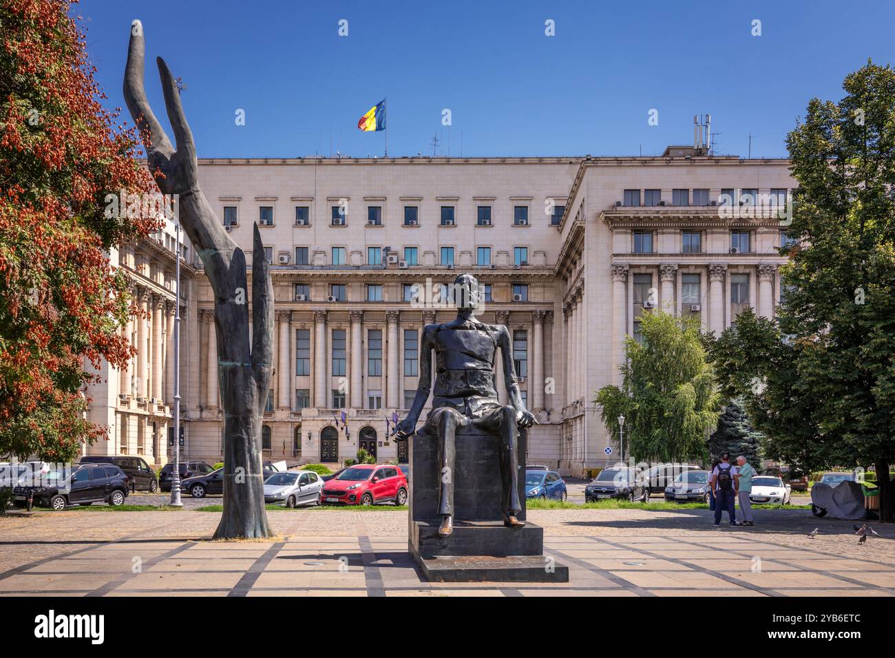 La vue de face du Ministère de l'intérieur, Bucarest, Roumanie Banque D'Images