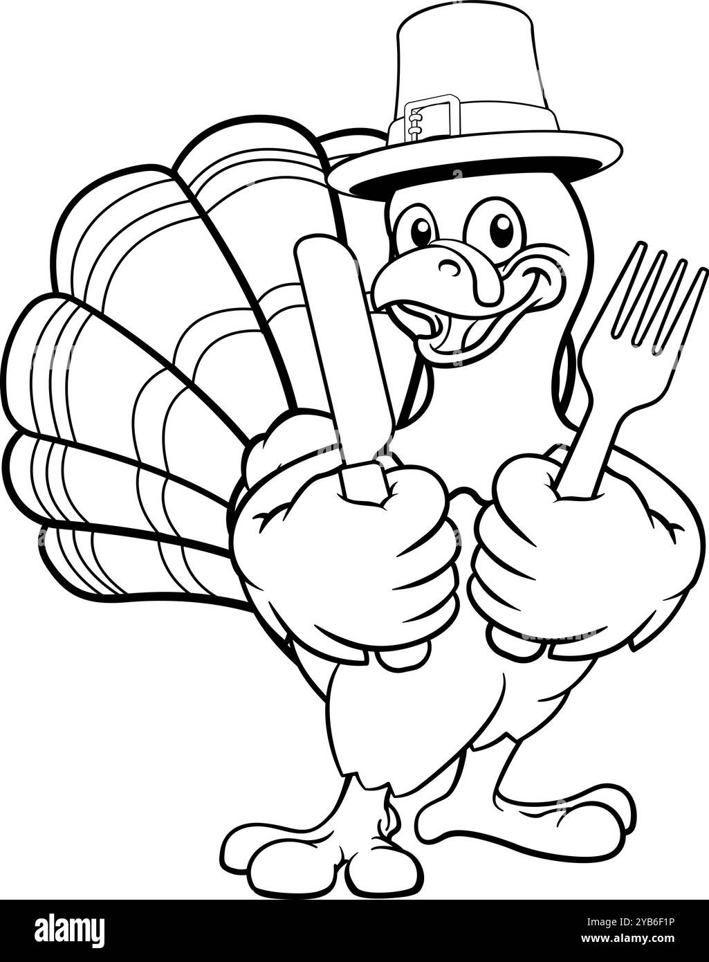 Turquie Thanksgiving Cartoon Bird Christmas Mascot Illustration de Vecteur