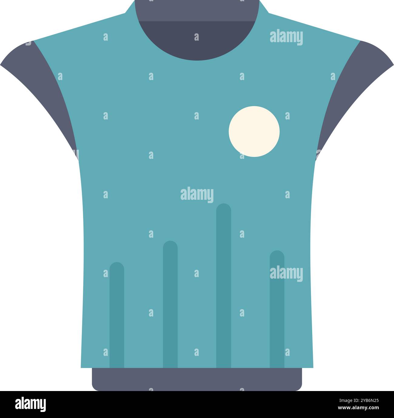 Illustration vectorielle simple d'un maillot de sport, montrant les couleurs de l'équipe avec manches courtes et encolure ronde Illustration de Vecteur