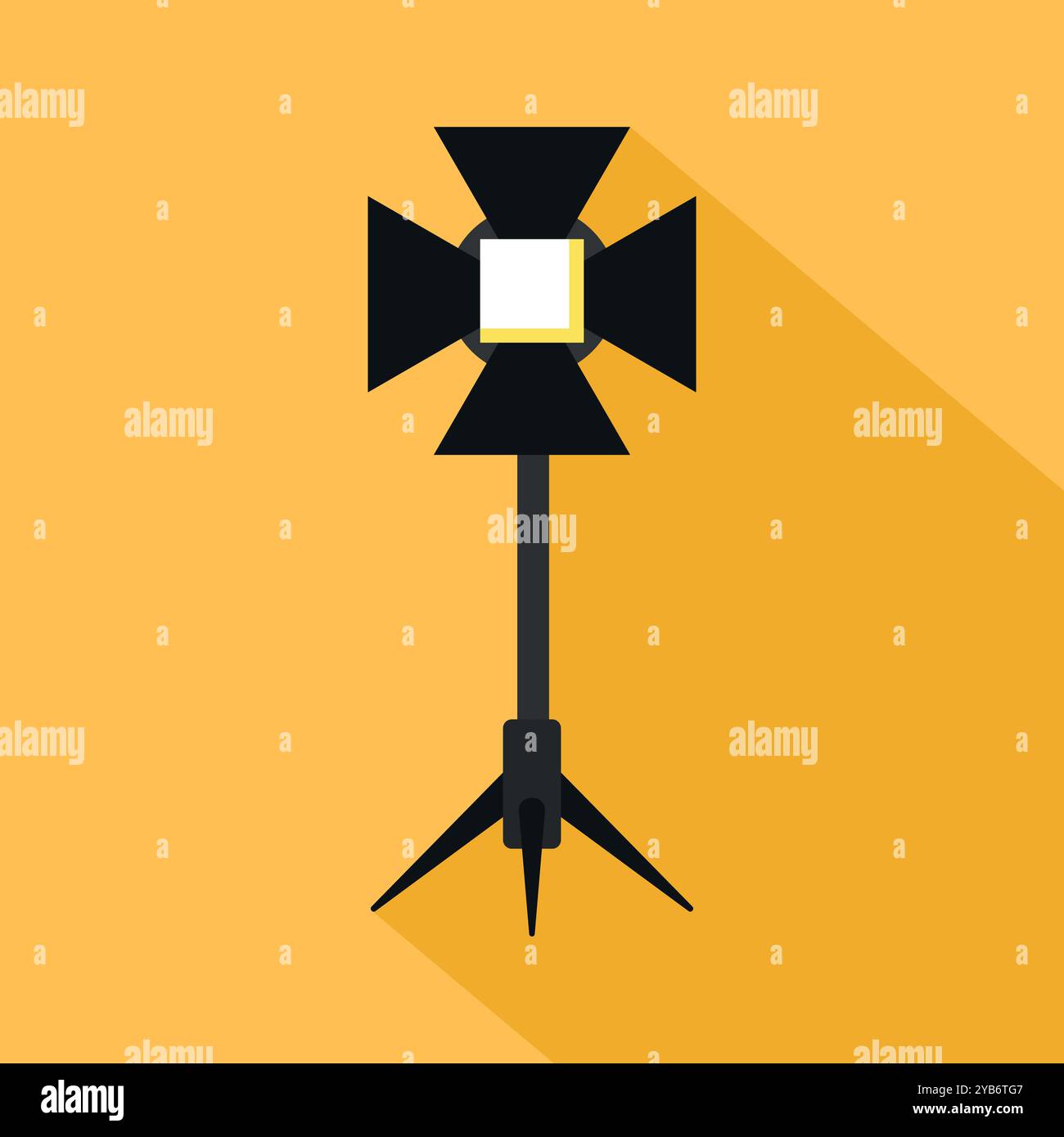 Spotlight scène icône d'éclair sur fond jaune. Icône équipement de tournage. Symbole Cinéma. Illustration vectorielle Illustration de Vecteur Spotlight scène icône d'éclair sur fond jaune. Icône équipement de tournage. Symbole Cinéma. Illustration vectorielle Illustration de Vecteur