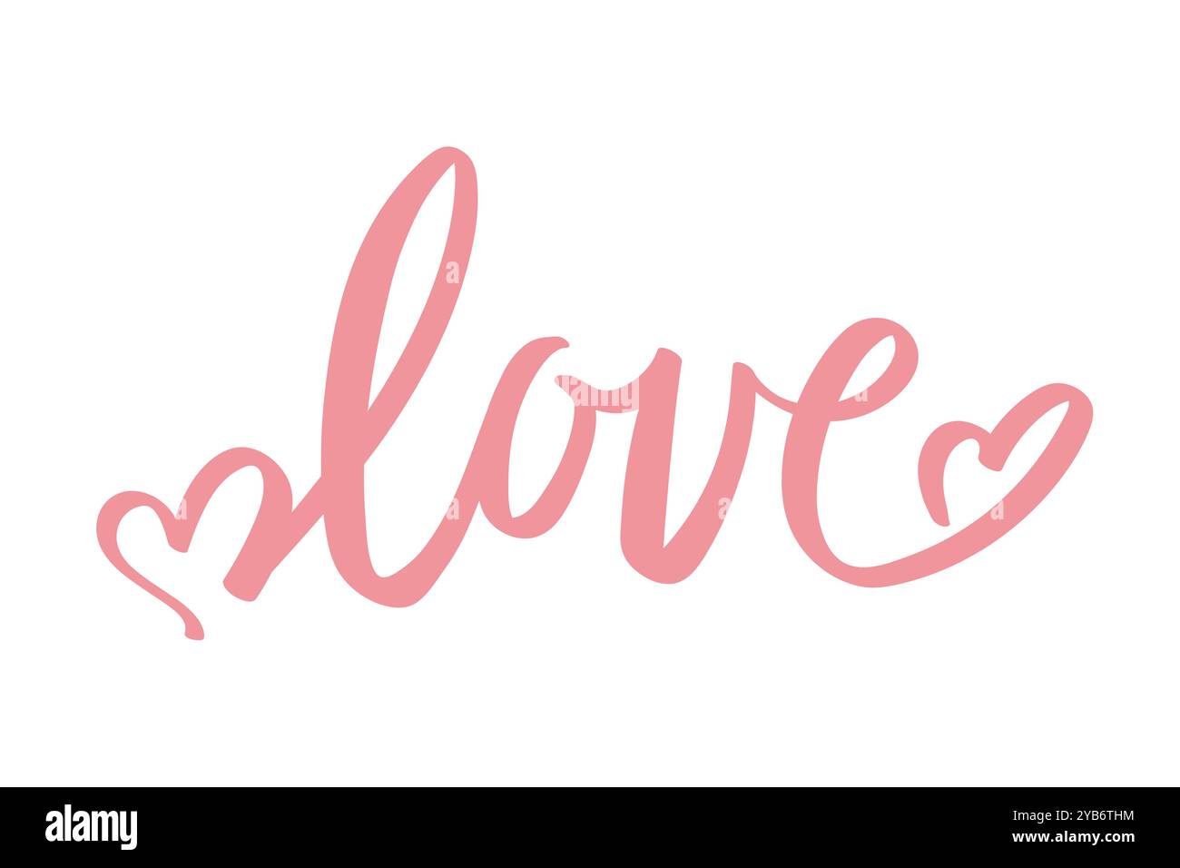 Mot amour. Calligraphie manuscrite. Lettrage au pinceau. Illustration vectorielle Illustration de Vecteur