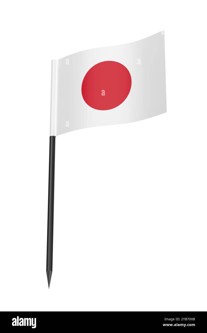 Cure-dents drapeau japonais isolé sur un fond blanc Banque D'Images