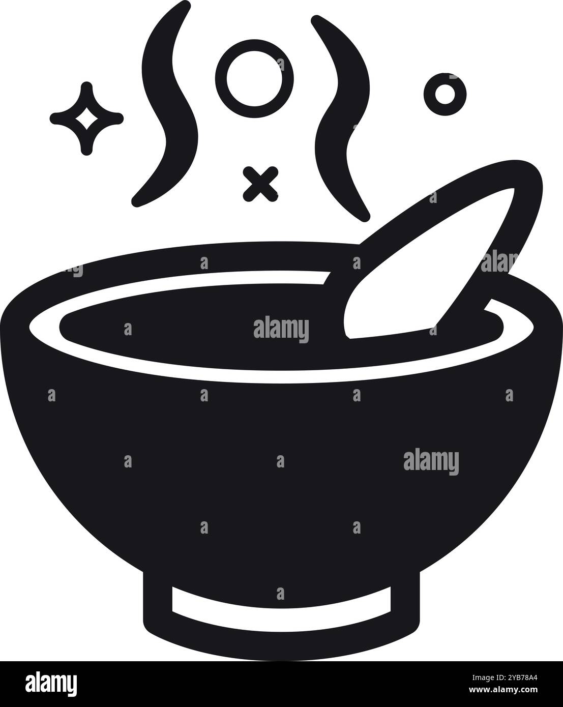 Bol à soupe icône noire. Icône de menu alimentaire Illustration de Vecteur