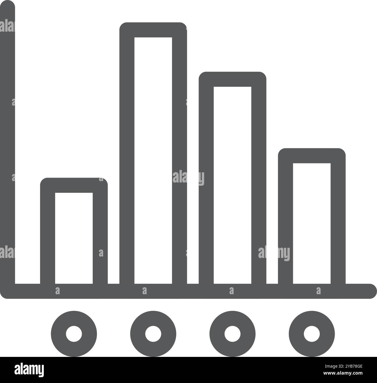 Icône de ligne de graphique à colonnes. Symbole des statistiques financières Illustration de Vecteur