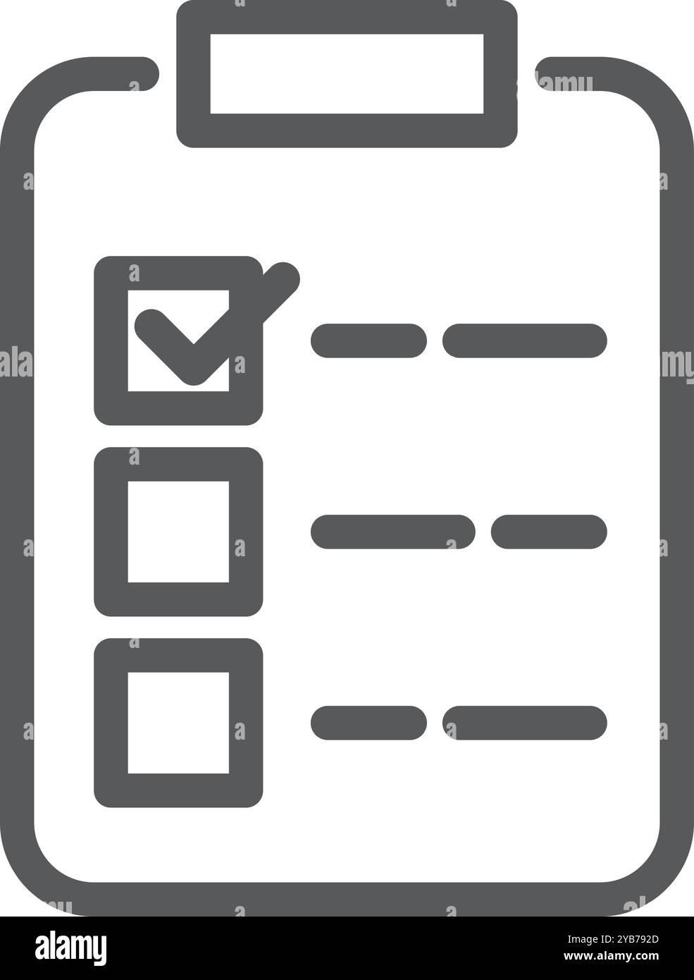 Icône de ligne de liste de contrôle. Formulaire d'enquête. Signe de document Illustration de Vecteur