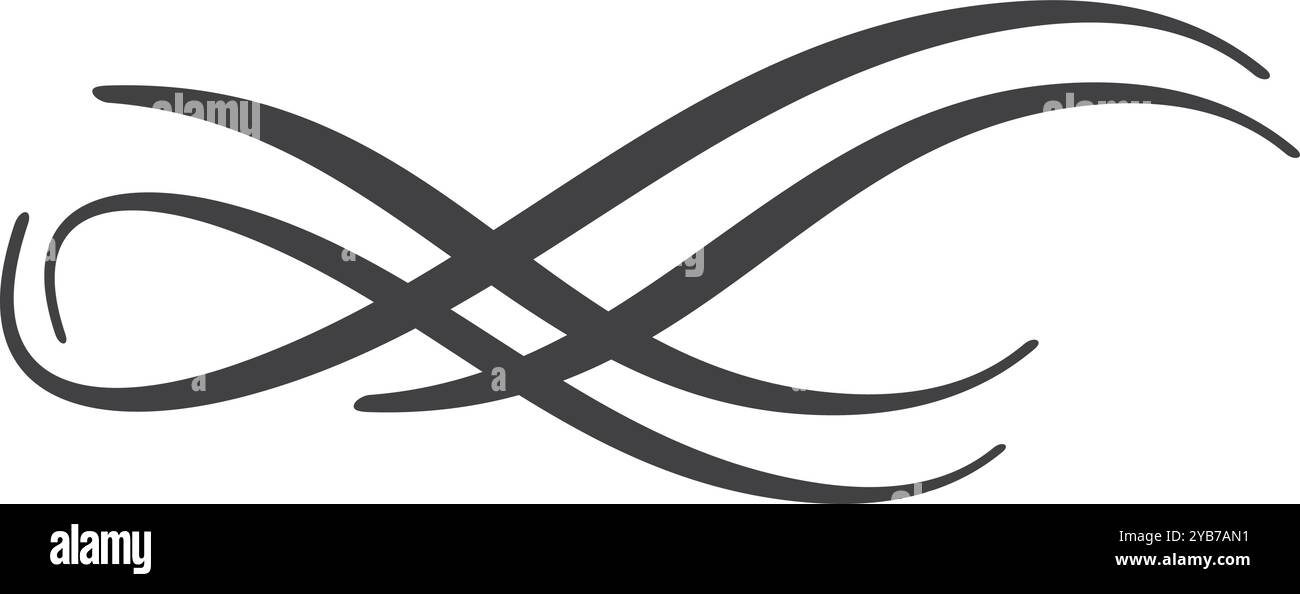 Elément calligraphique à tourbillon. Swoosh élégant dessiné à la main Illustration de Vecteur
