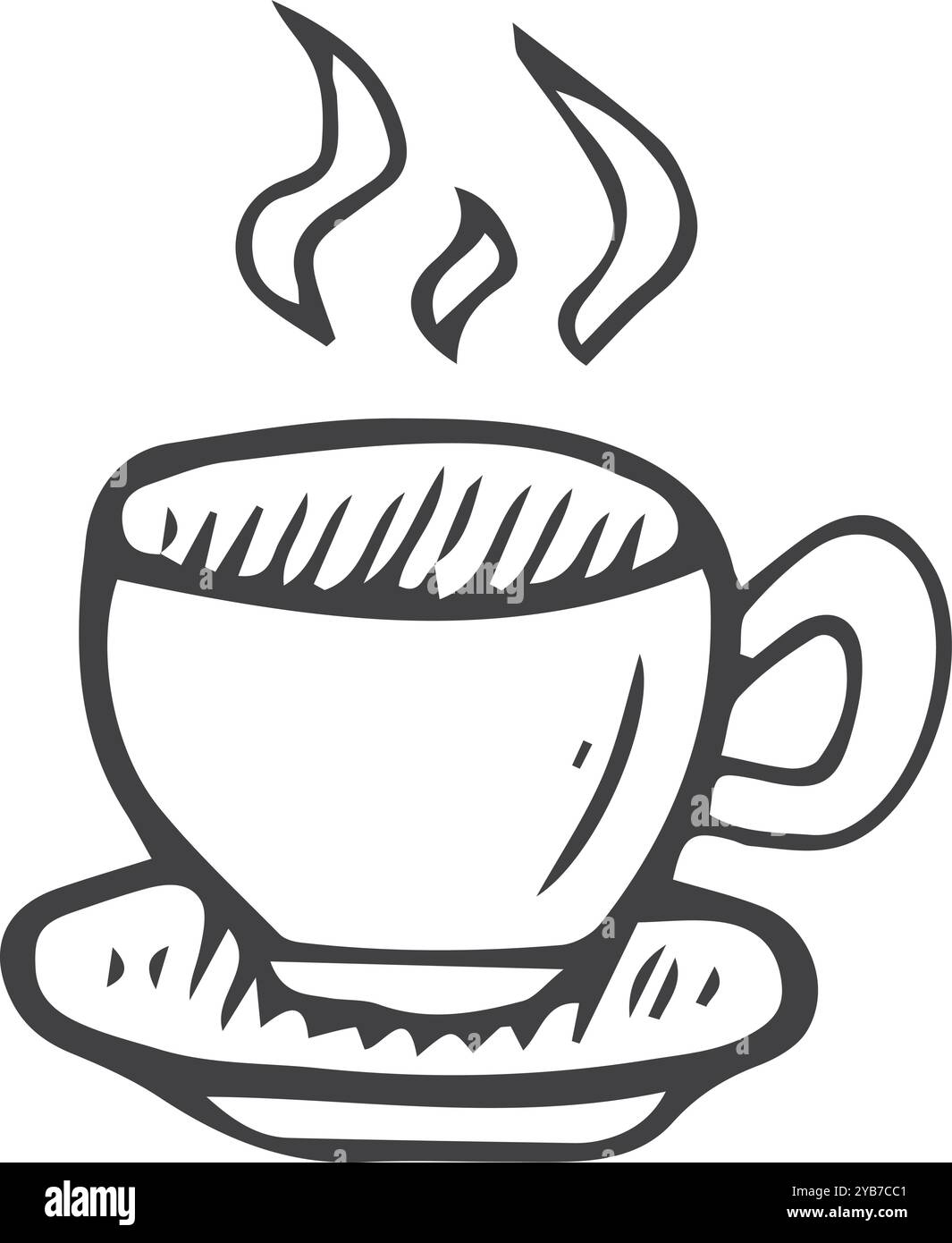 Tasse de café chaud doodle. Boisson dessinée à la main Illustration de Vecteur