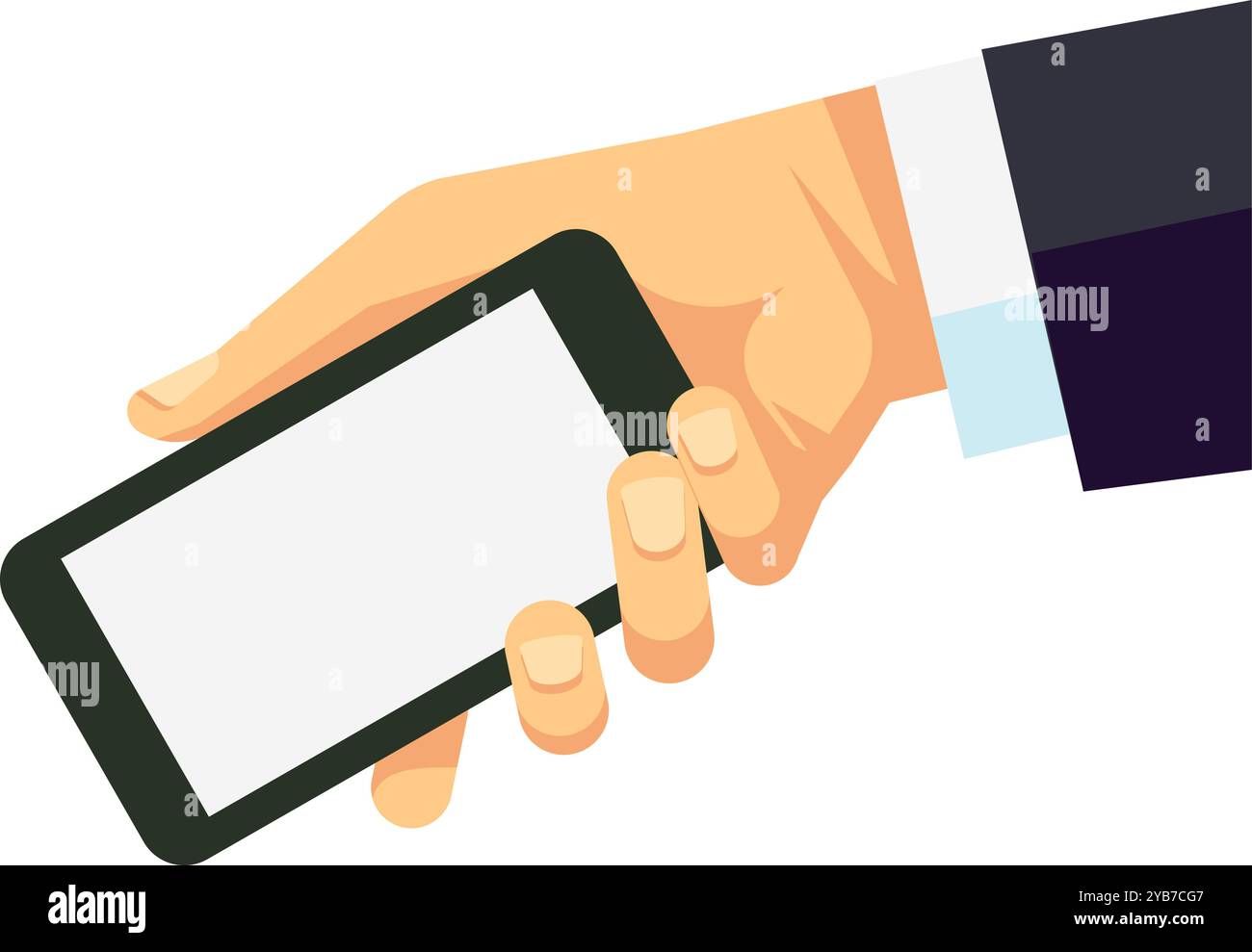 Smartphone dans l'icône de couleur de main d'homme d'affaires. Technologie mobile Illustration de Vecteur