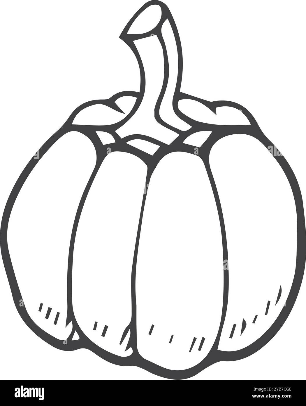 Citrouille gribouille. Légume dessiné à la main. Icône aliments Illustration de Vecteur