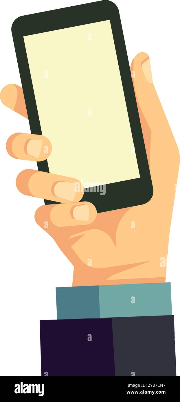 Icône de l'application smartphone. Téléphone portable masculin avec écran vierge Illustration de Vecteur