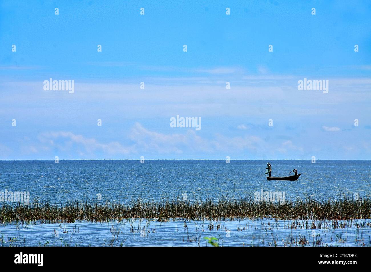 Pêcheurs dans le lac Albert - Ouganda Banque D'Images