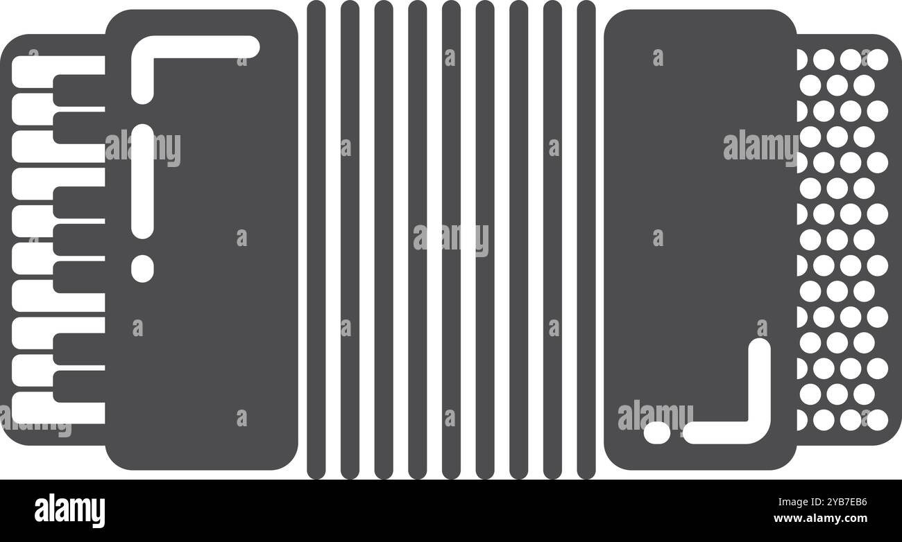 Icône accordéon noir. Symbole d'instrument de concert Illustration de Vecteur