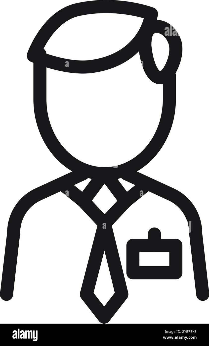Icône personnel. Icône homme en costume. Avatar employé de bureau Illustration de Vecteur
