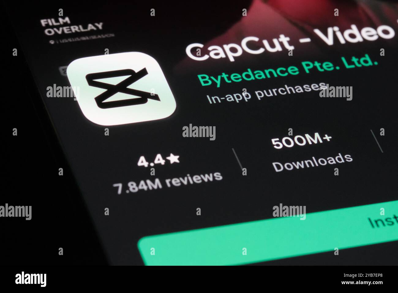 Icône de l'application CapCut. Logiciel de montage vidéo Banque D'Images