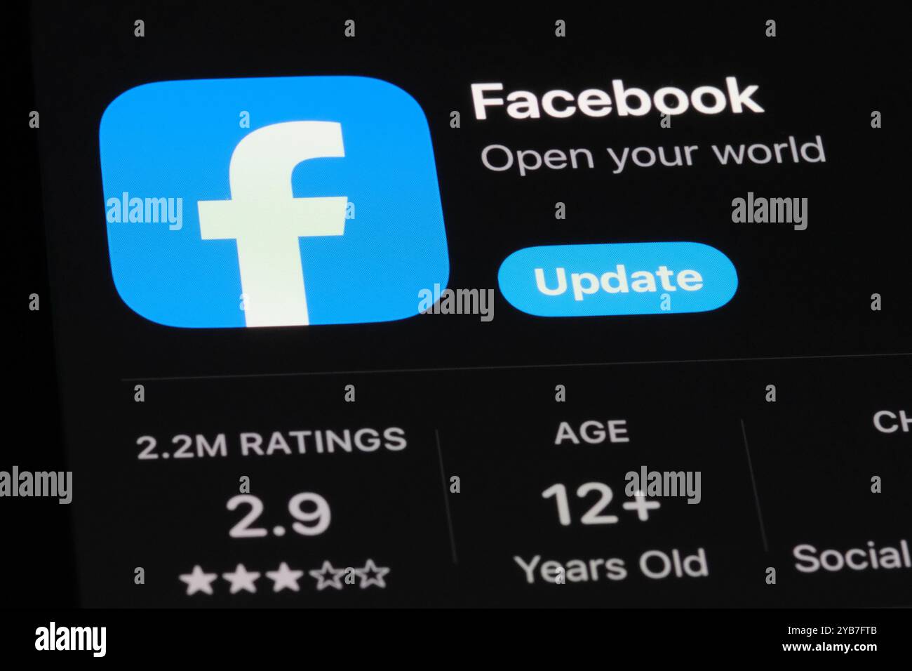Icône de l'application Facebook et logo de la marque Banque D'Images