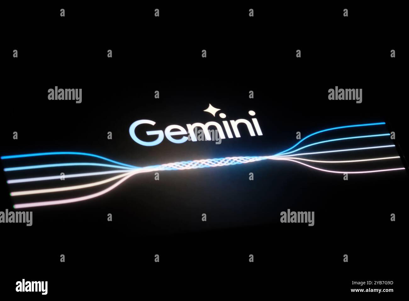 Signe de logo du modèle Google Gemini ai Banque D'Images