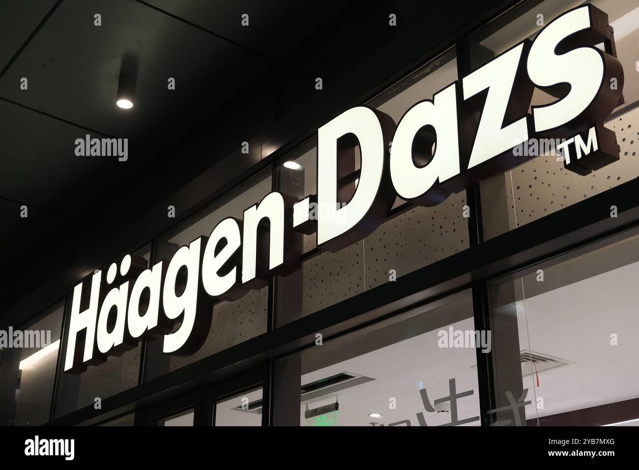 Häagen-Dazs signe le logo de la marque de la société close up Banque D'Images