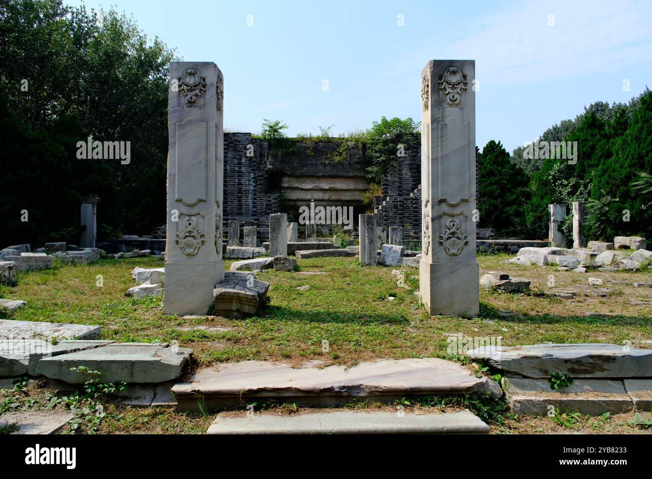 Vieux palais d'été (Yuanmingyuan) ruines de réservoir à Pékin, Chine Banque D'Images