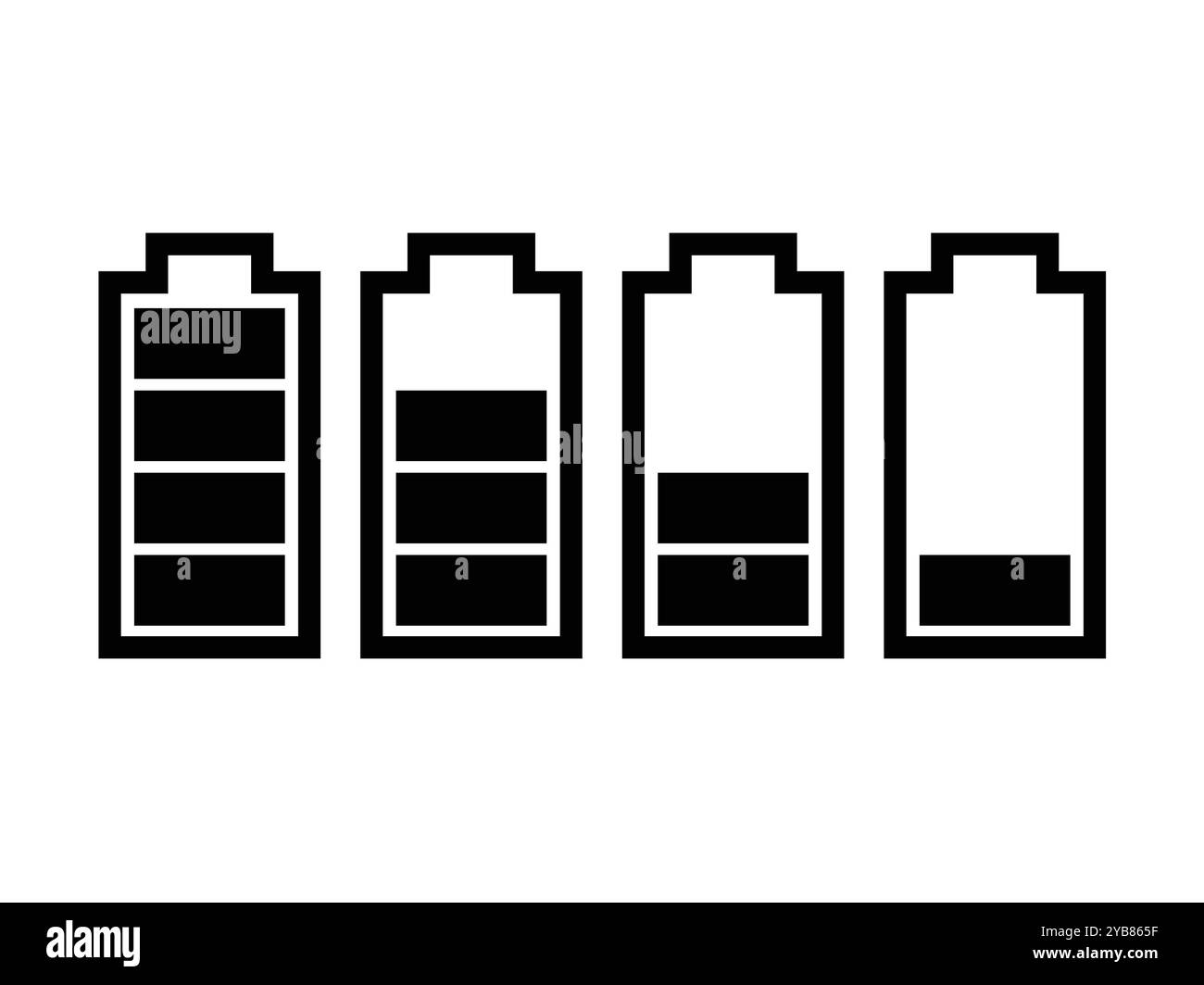 Jeu d'indicateurs de niveau de charge de la batterie Illustration de Vecteur