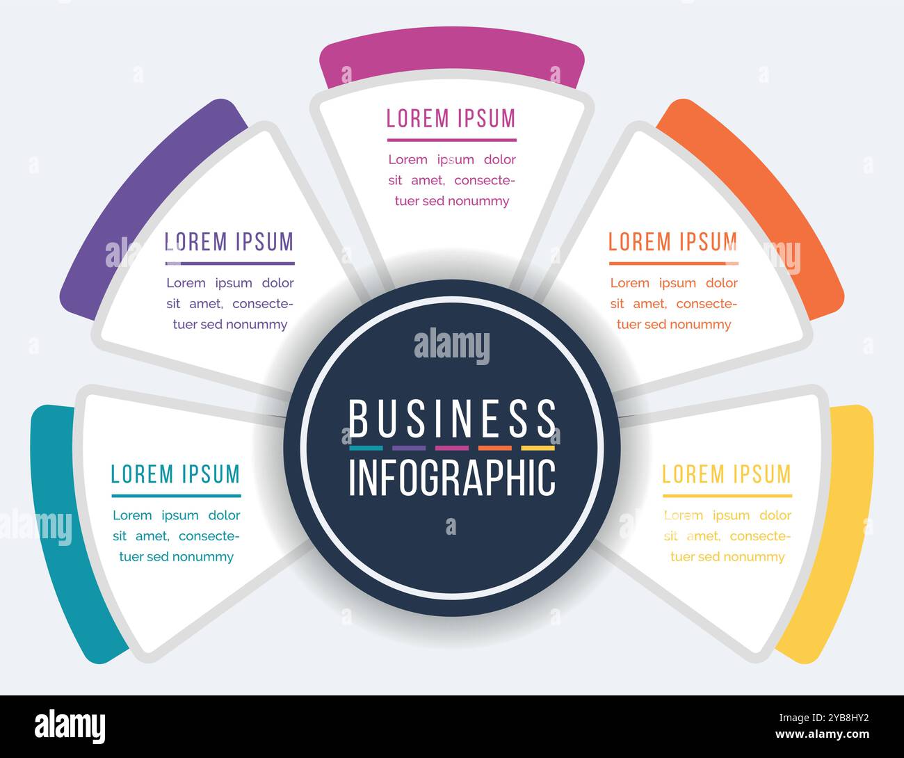 5 étapes Infographic Business information 5 objets, étapes, éléments ou options modèle de conception infographique Illustration de Vecteur