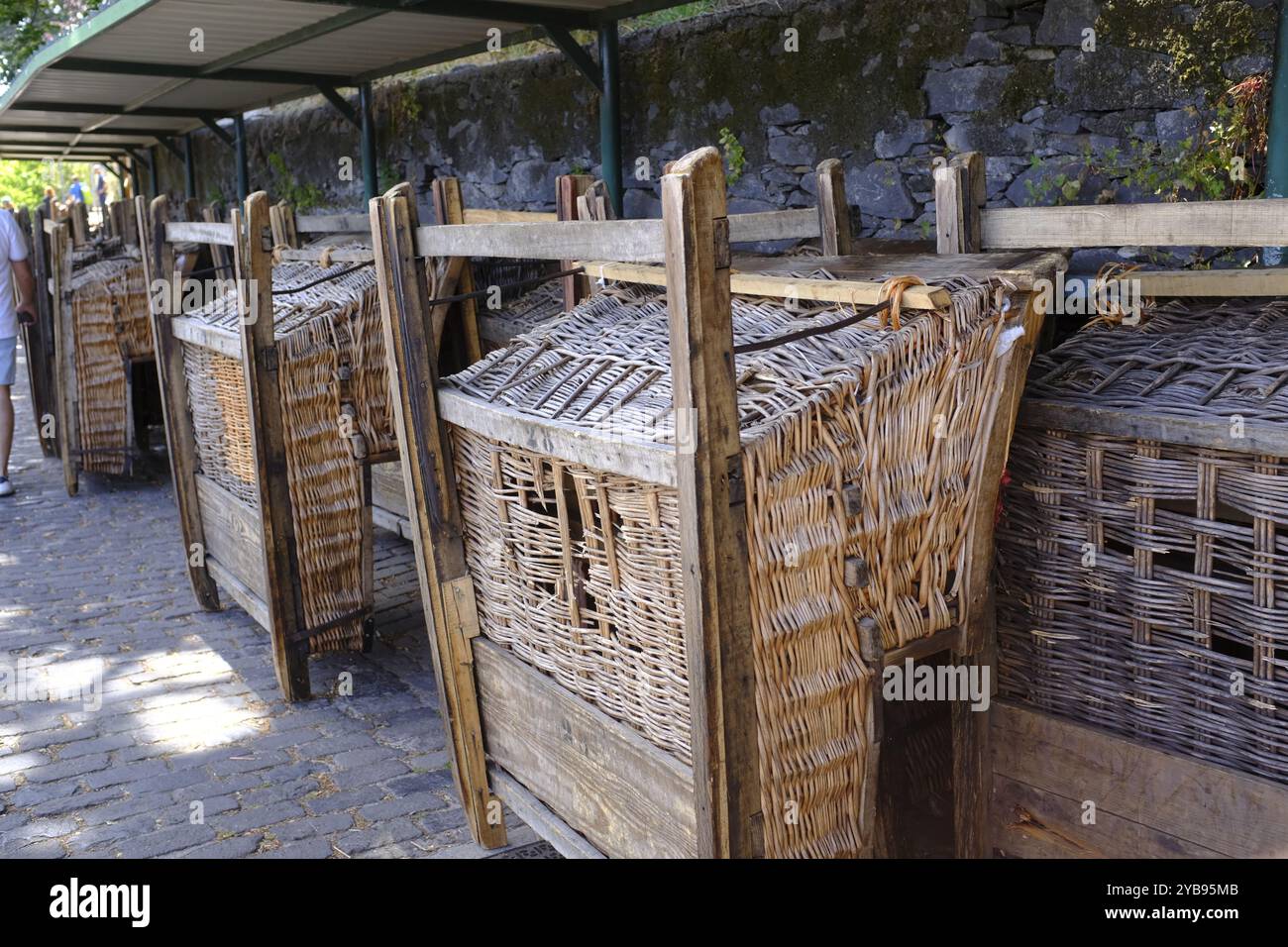 Plaisanciers de paille à Funchal, Madère Banque D'Images