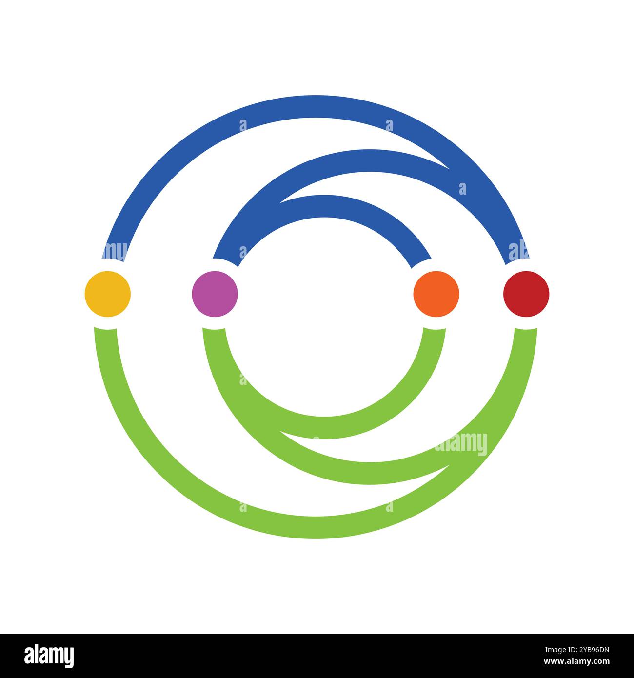 conception d'illustration de modèle de modèle de logo de vecteur d'icône de cercle connecté Illustration de Vecteur